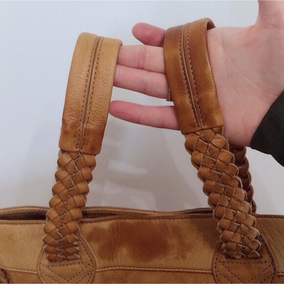 Tommy Hilfiger Cognac Soft Pebble Leather Adjustable Crossbody Tote Bag - Picture 11 of 13